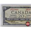 Image 3 : Canada $20 Bill 1954DF "Devil's Face" : Beattie/Coyne #DE9737468