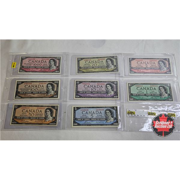 Canada Bills 1954 Series (8) : (Includes $20 Two-Digit S/N#) - $1000 : Lawson/Bouey #AK1111283 - $10