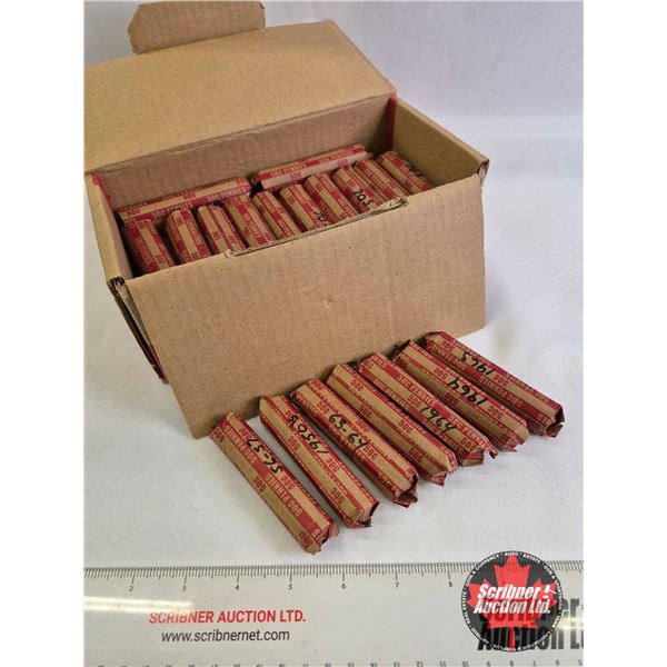 BULK LOT : CANADA PENNY COLLECTION (43 ROLLS) : 1940's - 1990's (Weighs 6.5kg)