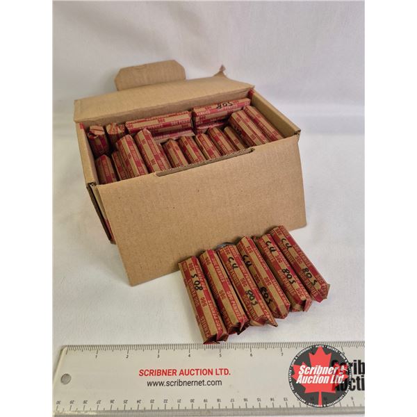 BULK LOT : CANADA PENNY COLLECTION (50 ROLLS) : 1980's (Weighs 14.2kg)