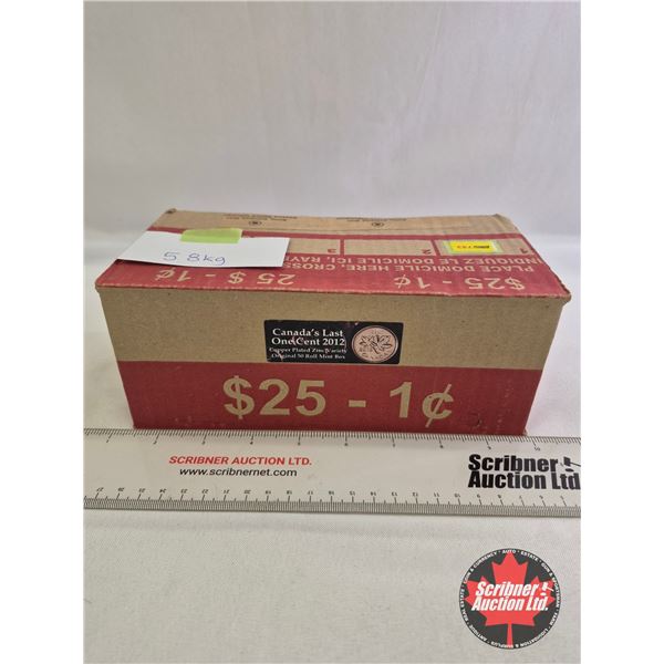 UNOPENED RCM Case Lot : Canada's Last One Cent 2012 : Copper Plated Zinc Variety : Original 50 Roll 