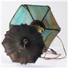 Image 3 : Art Deco Style Table Lamp with Blue Slag Glass Shade