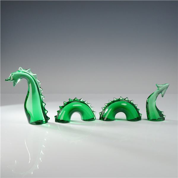 Baccarat Green Crystal Figurines Loch Ness Monster, Nessie