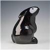 Image 1 : Baccarat Black Crystal Sitting Rabbit Paperweight