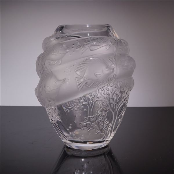 Lalique Crystal Vase, Marina