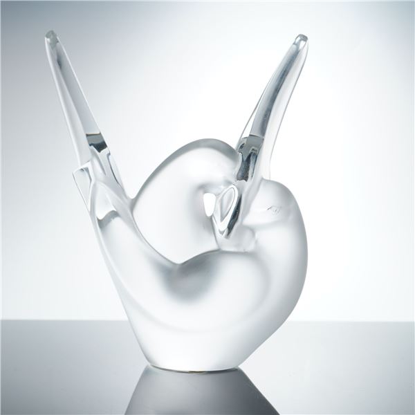 Lalique French Crystal Vase, Sylvie