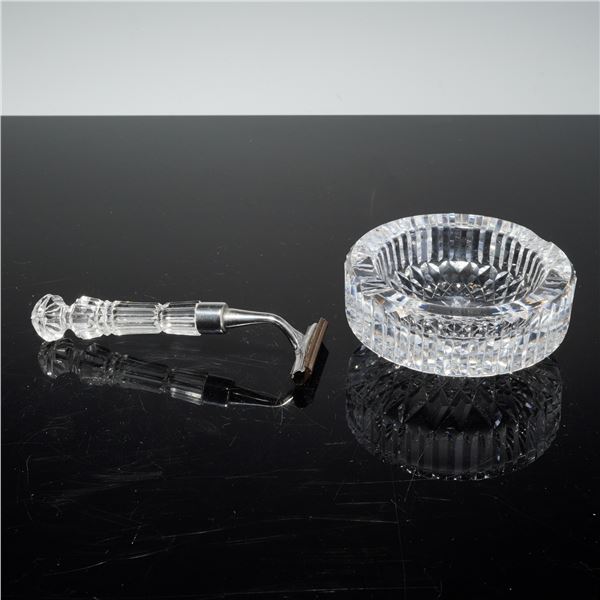 2pc Waterford Crystal Ashtray and Shaving Razor