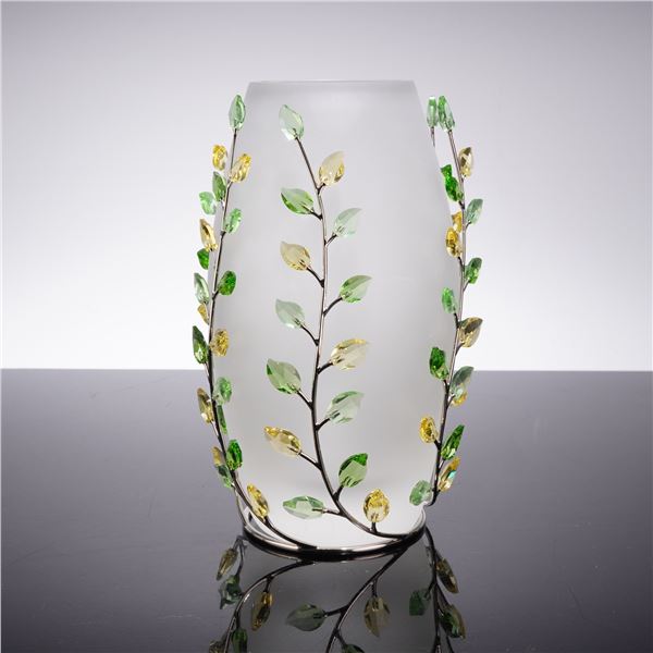 Swarovski Crystal Vase, Leaves