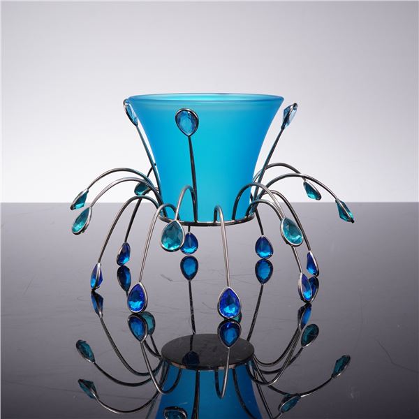 Swarovski Crystal  Tea Light, Jewels Yasmine Hurel Blue