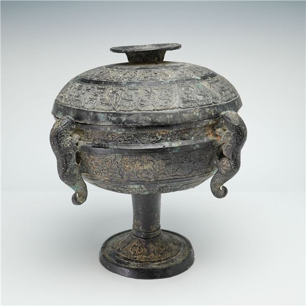 Eastern Zhou Dynasty Bronze Covered Dou Ritual Vessel