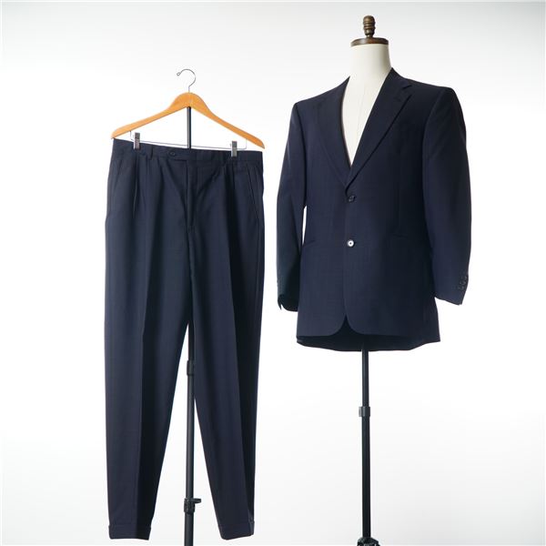 Hart Schaffner Marx Gold Trumpeter Two Piece Men Navy Windowpane Suit for Nordstrom