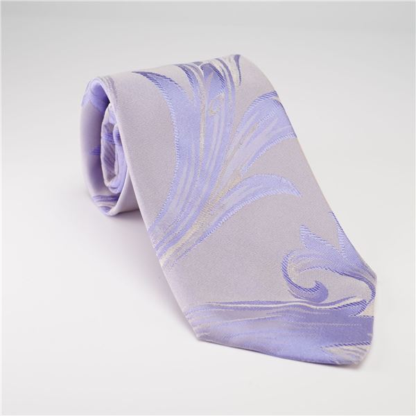 Versace Lavender Silk Jacquard Baroque Floral Necktie