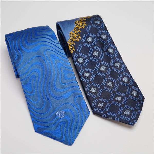 2pc Versace Woven Silk Neckties