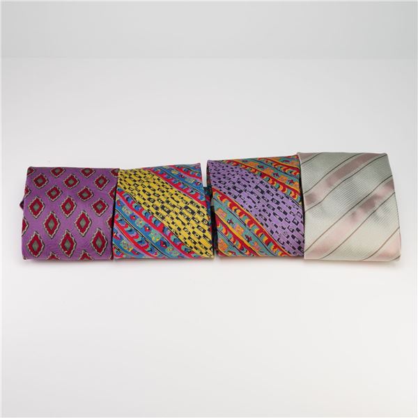 4pc Designer Silk Neckties Including Giorgio Armani, Missoni, and Emporio Armani