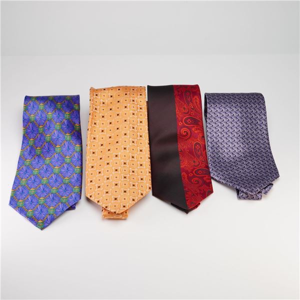 4pc Faberge, Ermenegildo Zegna, Canali, and Bill Blass Designer Silk Neckties