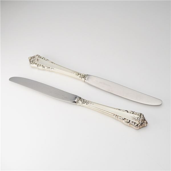 2pc Lunt Sterling Silver and Stainless Steel Knives, Rondelay
