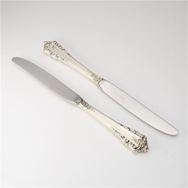 2pc Lunt Sterling Silver and Stainless Steel Knives, Rondelay