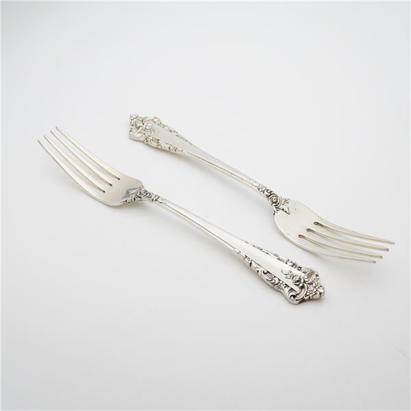 2pc Lunt Sterling Silver Dinner Forks, Rondelay