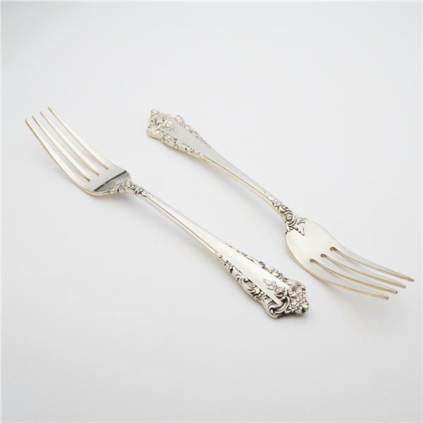 2pc Lunt Sterling Silver Dinner Forks, Rondelay