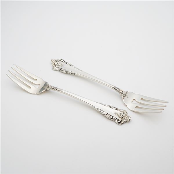 2pc Lunt Sterling Silver Salad Forks, Rondelay
