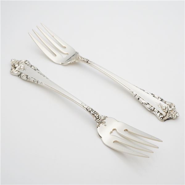 2pc Lunt Sterling Silver Salad Forks, Rondelay