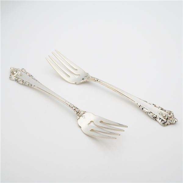 2pc Lunt Sterling Silver Salad Forks, Rondelay