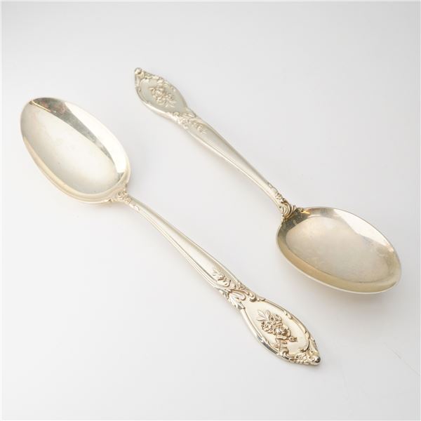 2pc Lunt Sterling Silver Spoons, Rose Elegance