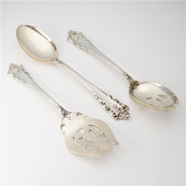 3pc Lunt Sterling Silver Serving Utensils, Rondelay