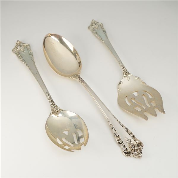 3pc Lunt Sterling Silver Serving Utensils, Rondelay