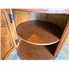 Image 5 : Round Wooden Cabinet Table w/ Stone Top & 2 Undershelves 25" Dia, 26"H