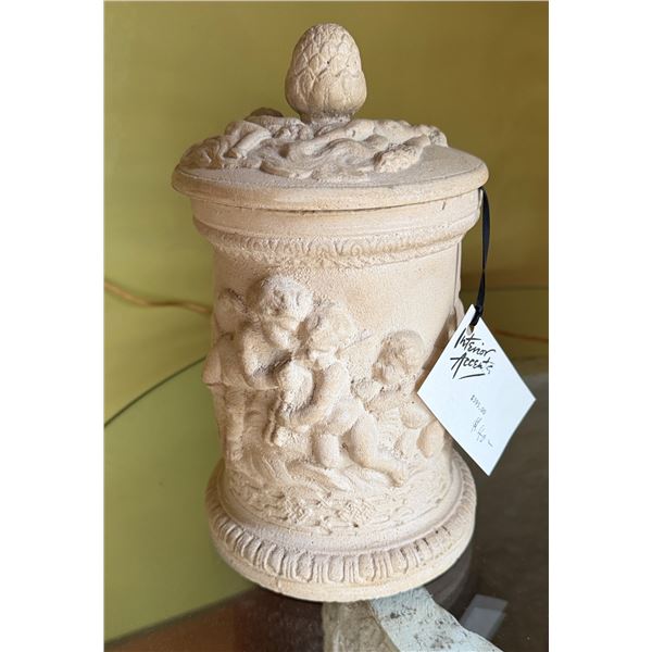 Ceramic Angel-Motif LS Humidor w/ Lid 9"H