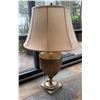 Image 1 : Metal Table Lamp w/ Urn Base & Off-White Shade 36"H