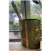Image 1 : Large Decorative Jar w/ Bamboo Design & Bamboo Canes 35" x 15" x 48"H (top of container)