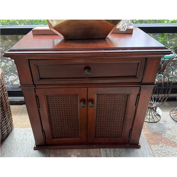 Wooden Side Table w/ Drawer & 2-Door Cabinet 26" x 16" x 25"H
