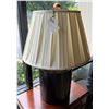 Image 1 : Table Lamp w/ Cylinder Base & White Shade 13.5" Dia, 30"H