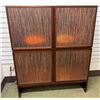 Image 1 : Bolier Wooden Cabinet w/ Double-Sided Display, 4 Textured Panels, Inside Shelving & Lights 55" x 20