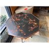 Image 3 : Theodore Alexander Octagonal Side Table w/ Asian Floral Top 26" Dia, 30"H