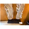 Image 4 : Qty 2 Carved Wood Sculptures on Metal Bases, Misc Sizes
