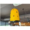 Image 2 : Hanging Yellow Glass Pendant Lamp made in Italy 8.5"L