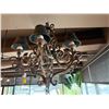 Image 4 : Wrought Iron Chandelier w/ Leaf Accents & Metal Shades