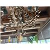 Image 5 : Wrought Iron Chandelier w/ Leaf Accents & Metal Shades
