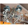 Image 8 : Wrought Iron Chandelier w/ Leaf Accents & Metal Shades