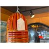 Image 3 : Hanging Orange Striped Glass Pendant Lamp made in Italy 8.5"L