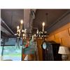 Image 2 : Rectangular Wrought Iron Chandelier w/ Candle Lights & Clear Hanging Discs
