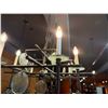 Image 6 : Rectangular Wrought Iron Chandelier w/ Candle Lights & Clear Hanging Discs