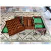 Image 8 : Jonathan Charles Game Table w/ Felt Top & Removable Panels for Chess, Backgammon, etc 56" x30" x21"H