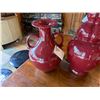 Image 2 : Qty 2 Maitland-Smith Decorative Red Vases, Misc Styles & Sizes