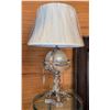 Image 1 : Table Lamp w/ Metal Orb-Shaped Base & White Shade 27"H