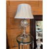 Image 2 : Table Lamp w/ Metal Orb-Shaped Base & White Shade 27"H