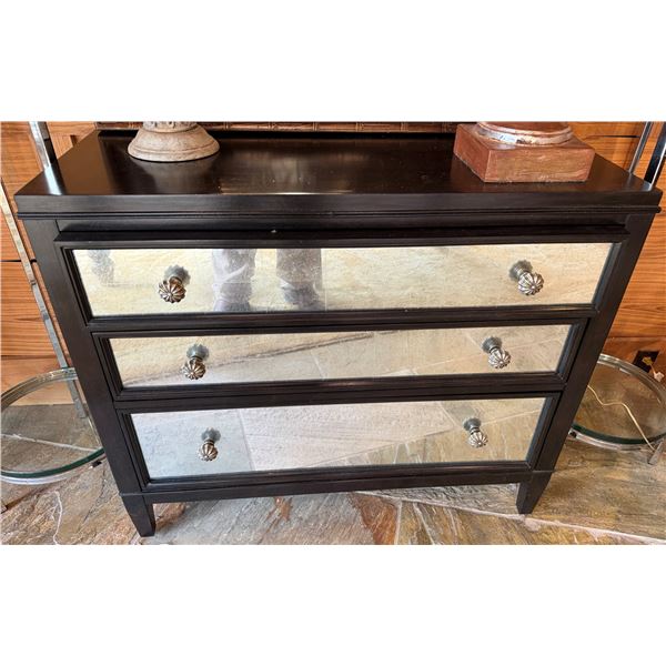 Wooden 3-Drawer Cabinet w/ Mirrored Drawer Fronts 38" x 20" x 33"